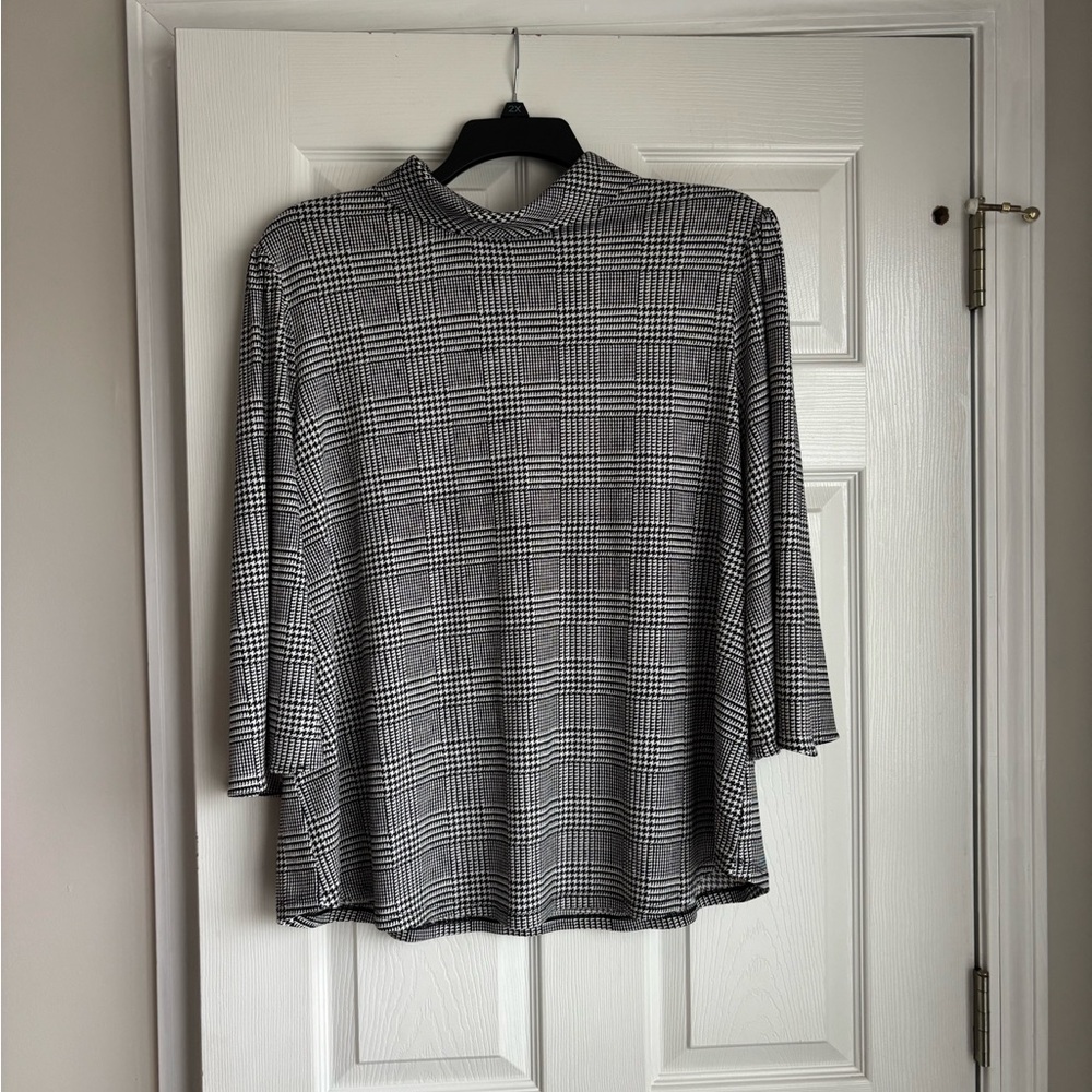 The Limited Black and White Plaid Blouse